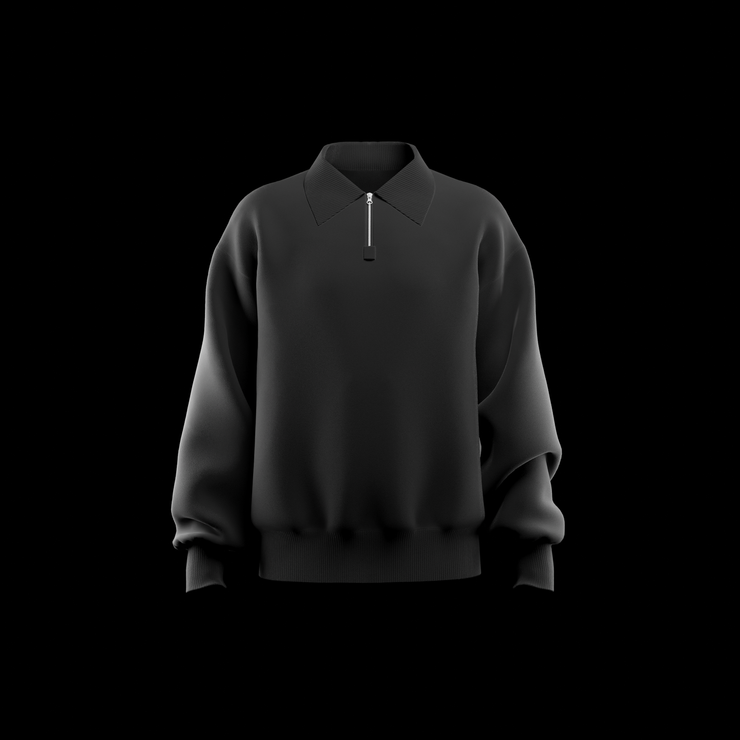 Loose Fit Half-Zip Collared Shirts