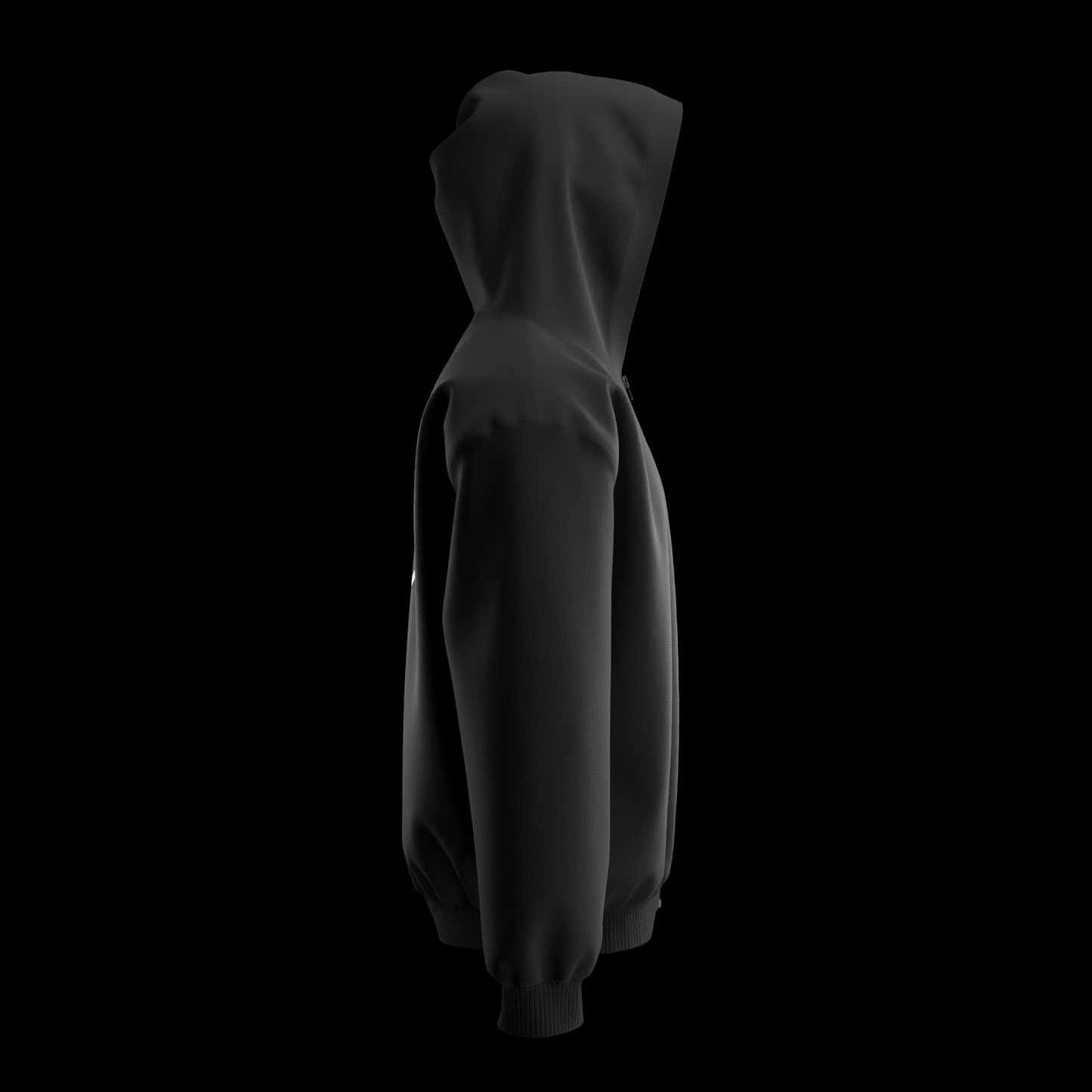 Oversized Zipper Hoodie Pocketless